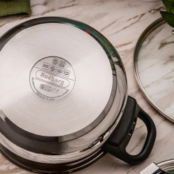 Oala sub presiune Rosberg R51311A7, 7 litri, 2 capace, Inductie, Fund cu trei straturi, Inox