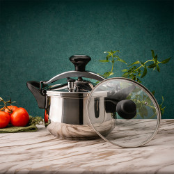 Oala sub presiune Rosberg R51311A7, 7 litri, 2 capace, Inductie, Fund cu trei straturi, Inox