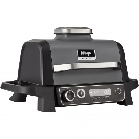 Gratar electric Ninja OG701EU, 2400W, Pana la 260C, Acoperire interna amina ceramica, Woodfire, Gri