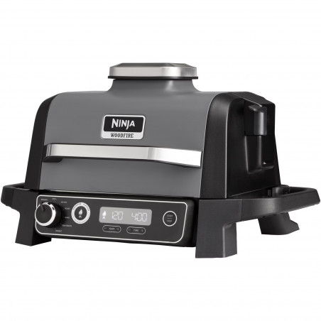 Gratar electric Ninja OG701EU, 2400W, Pana la 260C, Acoperire interna amina ceramica, Woodfire, Gri