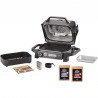 Gratar electric Ninja OG701EU, 2400W, Pana la 260C, Acoperire interna amina ceramica, Woodfire, Gri
