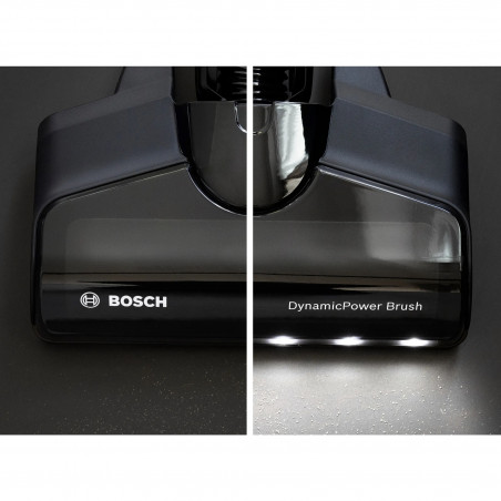 Aspirator vertical Bosch Unlimited 7 BBS711W, 300 ml, Motor TurboSpin, Lumini LED, Autonomie 40 min, Alb/Negru
