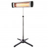Radiator cu quartz ELITE IRH-0432, 2500W, 20 m², Baza reglabila, Infrarosu, IP-34, Termostat reglabil, Negru/Gri