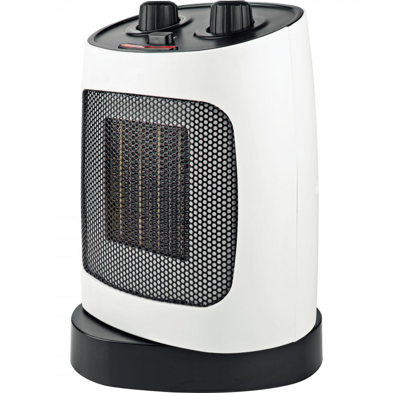 Aragaz ceramic ELITE ECH-1374, 2000W, Până la 20 m2, 2 trepte, Oscilație, Indicator luminos, Protecție la răsturnare, Alb/negru