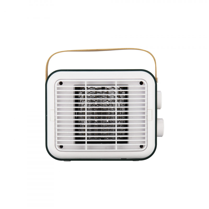 Ventilator ELITE EFHR-1383 Retro, 1500W, 15 m2, încălzitor PTC, 3 trepte, siguranță la răsturnare, Alb/Mustard