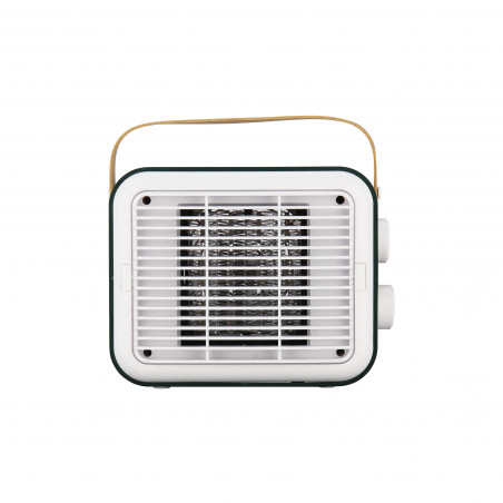 Ventilator ELITE EFHR-1383 Retro, 1500W, 15 m2, încălzitor PTC, 3 trepte, siguranță la răsturnare, Alb/Mustard