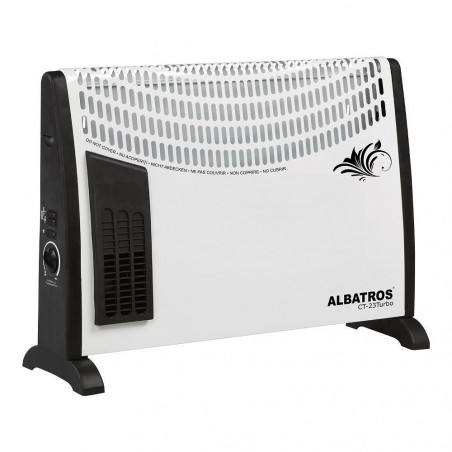 Încălzire prin pardoseală ALBATROS CT-23TURBO, 2000W, 20 m2, ventilator TURBO, termostat reglabil, protecție la supraîncălzire, alb/negru