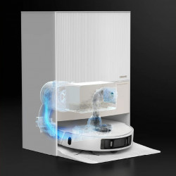 Robot aspirator cu autogolire Dreame L20 Ultra, 5300 Pa, 5200 mAh, 75W, Pana la 300m², Cartografiere 3D, Senzor LDS, Uscare mop, Autonomie pana la 210 min, Alb