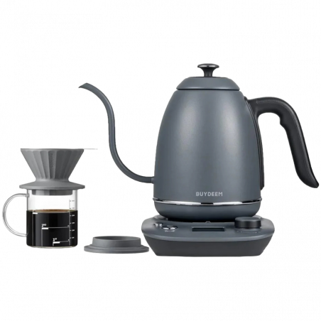 Cana cu filtru de cafea Buydeem CD1024-IG, 300 ml, Sticla borosilicata, Otel inoxidabil, Gri