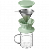 Cana cu filtru de cafea Buydeem CD1024-CG, 300 ml, Sticla borosilicata, Otel inoxidabil, Verde