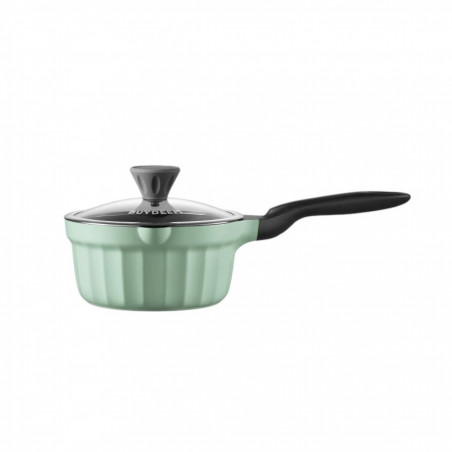 Cratita BUYDEEM CP141, 1.8 l, Capac din sticla, Aluminiu turnat, Fara PFOA, Acoperire antiaderenta, Verde