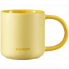 Ceasca ceramica pentru ceai si cafea Buydeem CD1018-MY, 350 ml, Fund plat, Scala de masurare interna, Ceramica pentru temperaturi inalte, Galben