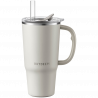 Pahar termo cu pai incorporat Buydeem DS57-OW, 700 ml, Cald/rece pana la 6 ore, Vid, Otel inoxidabil, Fara BPA, Alb