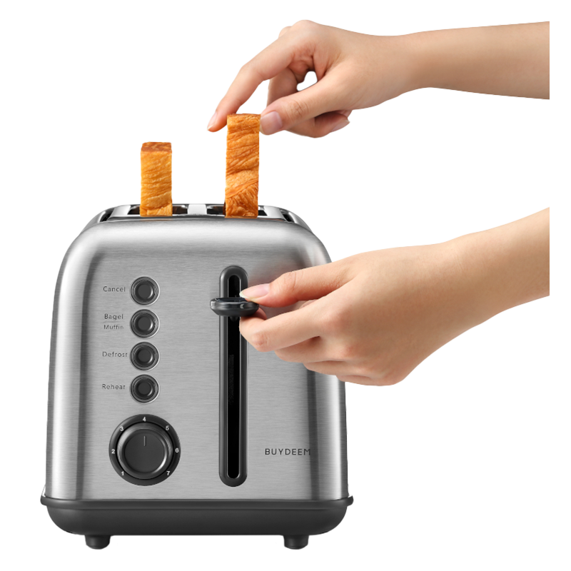 Prajitor de paine Buydeem DT620E-SS/EU, 900W, Pana la 204C°, 7 programe, Deschidere larga, Pop-up mare, Inox