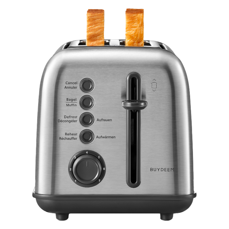 Prajitor de paine Buydeem DT620E-SS/EU, 900W, Pana la 204C°, 7 programe, Deschidere larga, Pop-up mare, Inox