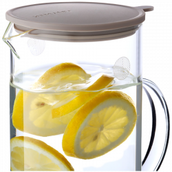 Carafа BUYDEEM CD2003, 1.2 l, Deschidere largа, Capac din silicon, Sticla borosilicata, Gri