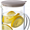 Carafа BUYDEEM CD2003, 1.2 l, Deschidere largа, Capac din silicon, Sticla borosilicata, Gri