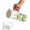 Carafа BUYDEEM CD2003, 1.2 l, Deschidere largа, Capac din silicon, Sticla borosilicata, Gri