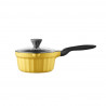 Cratita BUYDEEM CP141, 1.8 l, Capac din sticla, Aluminiu turnat, Fara PFOA, Acoperire antiaderenta, Galben
