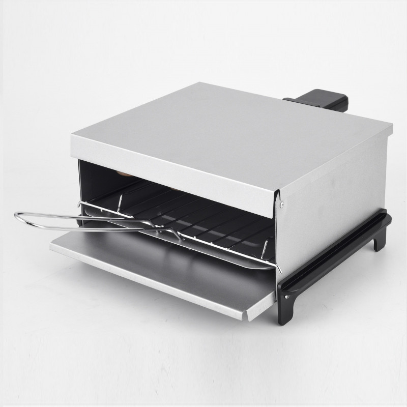 Gratar electric pentru sandvisuri Crown ESG800A, 800W, Tava de grasime, Argint
