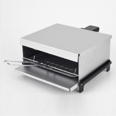 Gratar electric pentru sandvisuri Crown ESG800A, 800W, Tava de grasime, Argint