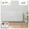 Panou încălzitor Mill Invisible WiFi PA1500WIFI3, 1500W, 23 m2, 10 setări de temperatură, Wi-Fi, Bluetooth, IPX4, alb
