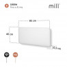 Panou încălzitor Mill Invisible WiFi PA1500WIFI3, 1500W, 23 m2, 10 setări de temperatură, Wi-Fi, Bluetooth, IPX4, alb