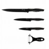 Set cuțit și decojitor Switzňer SW-5555-BLK, 4 piese, Decojitor, Acoperire ceramică, Ascuțire laser, Oțel inoxidabil, Negru