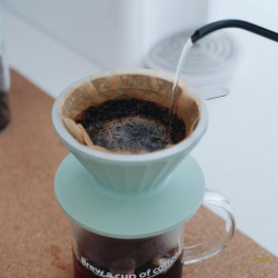 Cana cu filtru de cafea Buydeem CD1024-CG, 300 ml, Sticla borosilicata, Otel inoxidabil, Verde