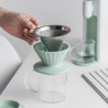 Cana cu filtru de cafea Buydeem CD1024-CG, 300 ml, Sticla borosilicata, Otel inoxidabil, Verde