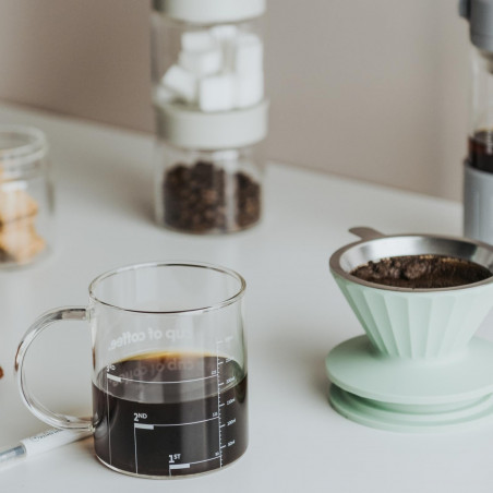 Cana cu filtru de cafea Buydeem CD1024-CG, 300 ml, Sticla borosilicata, Otel inoxidabil, Verde