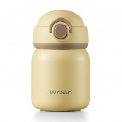 Termos BUYDEEM TAN200, 200 ml, Capac cu infiletare etansa, Otel inoxidabil, Galben