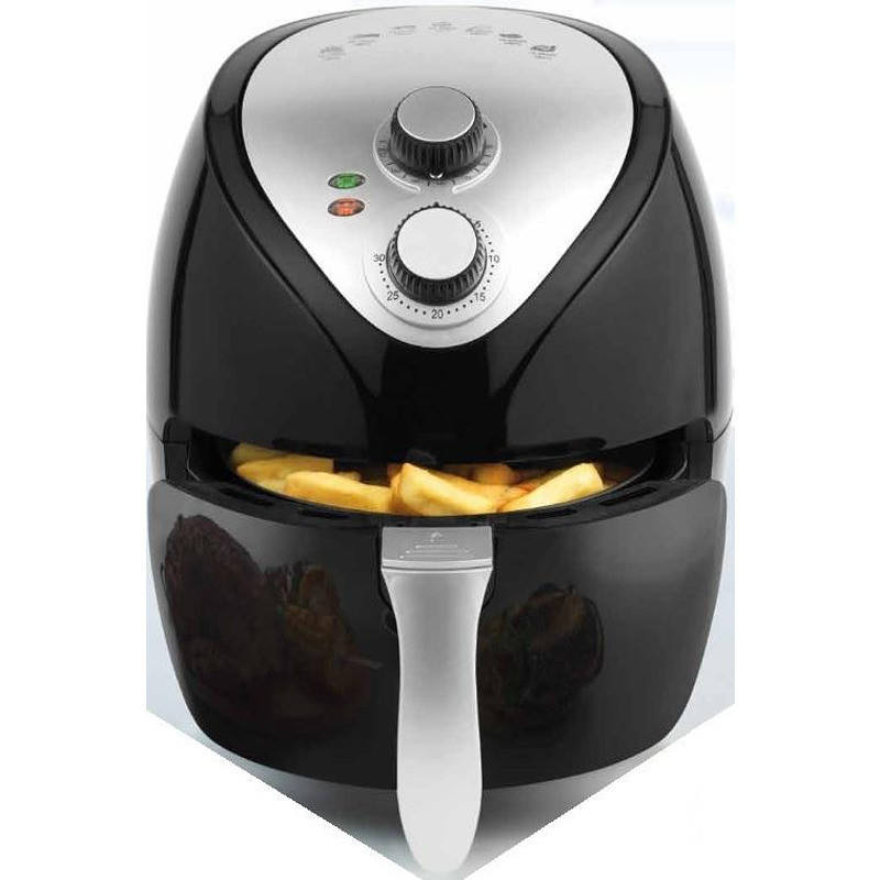 Frigider cu aer cald Crown CAF-3013, 1300W, 3 l, 7 programe, Până la 200°C, Indicatoare luminoase, Cronometru, Negru/gri