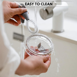 Pahar termo cu pai incorporat Buydeem DS57-MY, 700 ml, Cald/rece pana la 6 ore, Vid, Maner, Otel inoxidabil, Fara BPA, Galben