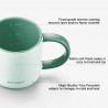 Ceasca ceramica pentru ceai si cafea Buydeem CD1018-CG, 350 ml, Fund plat, Scala de masurare interna, Verde
