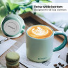 Ceasca ceramica pentru ceai si cafea Buydeem CD1018-CG, 350 ml, Fund plat, Scala de masurare interna, Verde