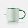 Ceasca ceramica pentru ceai si cafea Buydeem CD1018-CG, 350 ml, Fund plat, Scala de masurare interna, Verde