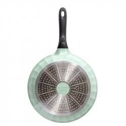 Tigaie BUYDEEM CP151, 25 cm, Capac din sticla, Aluminiu turnat, Fara PFOA, Acoperire antiaderenta, Verde