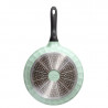 Tigaie BUYDEEM CP151, 25 cm, Capac din sticla, Aluminiu turnat, Fara PFOA, Acoperire antiaderenta, Verde
