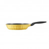 Tigaie BUYDEEM CP182, 28 cm, Capac din sticla, Aluminiu turnat, Fara PFOA, Acoperire antiaderenta, Galben