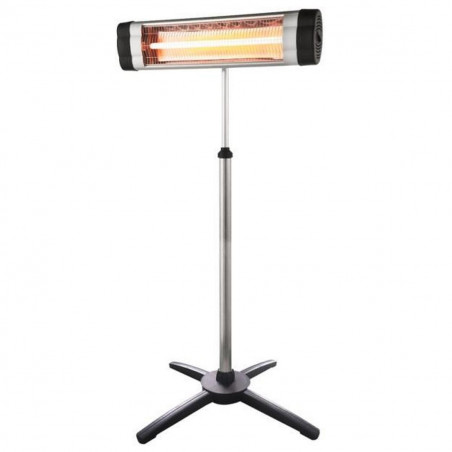 Radiator quartz cu picior ELITE IH-0434, 3000W, 22 m², Baza reglabila, Infrarosu, IP-34, Termostat reglabil, Negru/Gri