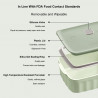 Cutie pentru pranz ceramica Buydeem CT3007-CG, 500 ml, 19.5x11x16.5 cm, Rezistenta la caldura pana la 230°C, Compatibilă cu cuptorul si cuptorul cu microunde, Verde