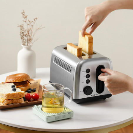 Prajitor de paine Buydeem DT620E-SS/EU, 900W, Pana la 204C°, 7 programe, Deschidere larga, Pop-up mare, Inox