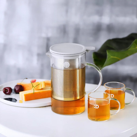 Ceainic cu infuzor BUYDEEM CD2002, 800 ml, Otel inoxidabil, Design elegant, Gri