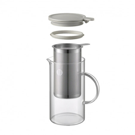 Ceainic cu infuzor BUYDEEM CD2002, 800 ml, Otel inoxidabil, Design elegant, Gri