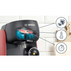 Espressor Bosch Tassimo Finesse TAS16B3, 1400W, 3.3 bar, 0.7 litri, Autocuratare, T-Discs, Intellibrew, 70 bauturi, Rosu
