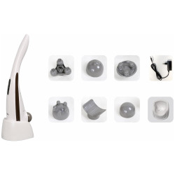 Masaj portabil Oliver Voltz OV56520A, 12W, 5 capete, 4 moduri, 5 nivele de intensitate, alb