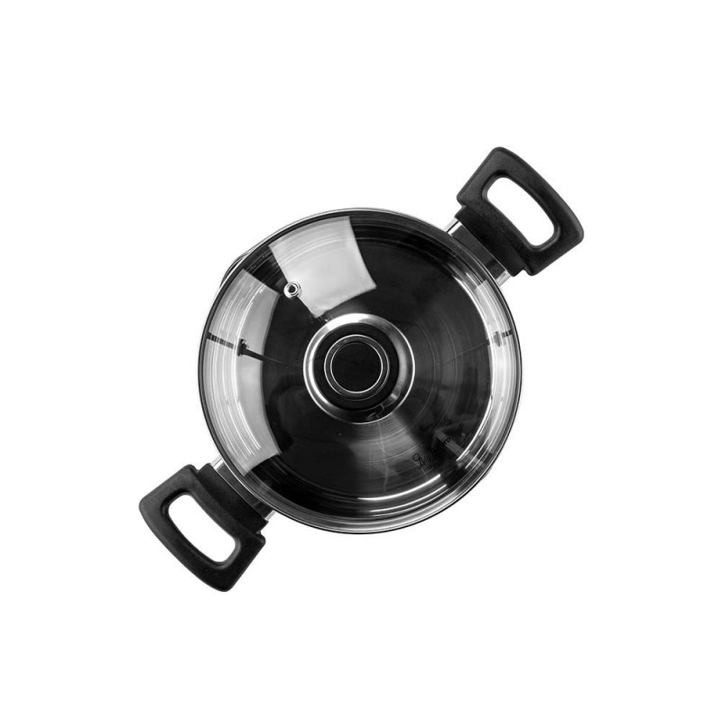 Cratiță Luigi Ferrero Sophia FR-3402, 18x10 cm, 2.3 l, Oțel 18/10, Capac din sticlă, Inducție, Inox