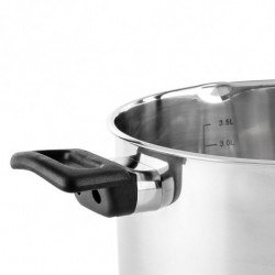 Cratiță Luigi Ferrero Sophia FR-3403, 20x11 cm, 3.2 l, Oțel 18/10, Capac din sticlă, Inducție, Inox