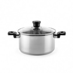 Cratiță Luigi Ferrero Sophia FR-3404, 22x12 cm, 4.2 l, Oțel 18/10, Capac din sticlă, Inducție, Inox